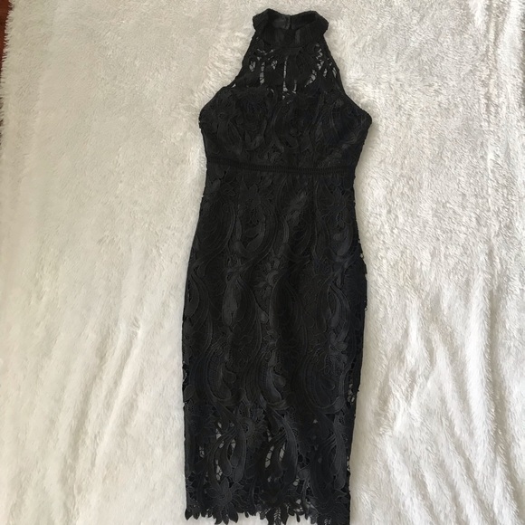 [bardot] nwot isa lace halter dress in black - Picture 5 of 8